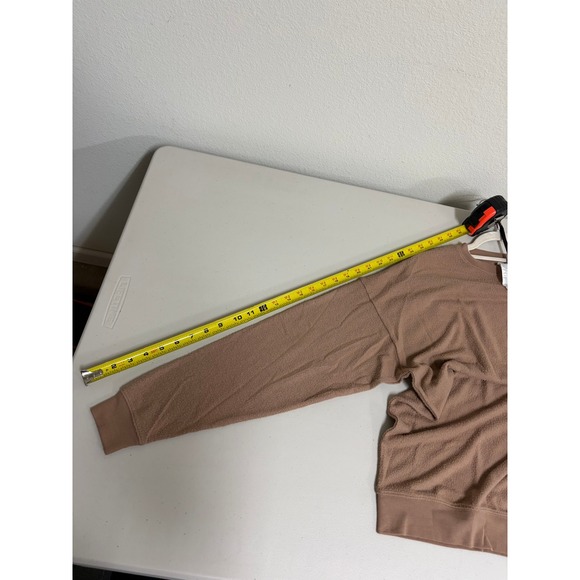 Alo Yoga Muse Crew Neck Pullover Sweatshirt Cedar Brown Ribbed Knit Small - Picture 8 of 8